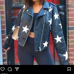 Stylish starred leather jacket